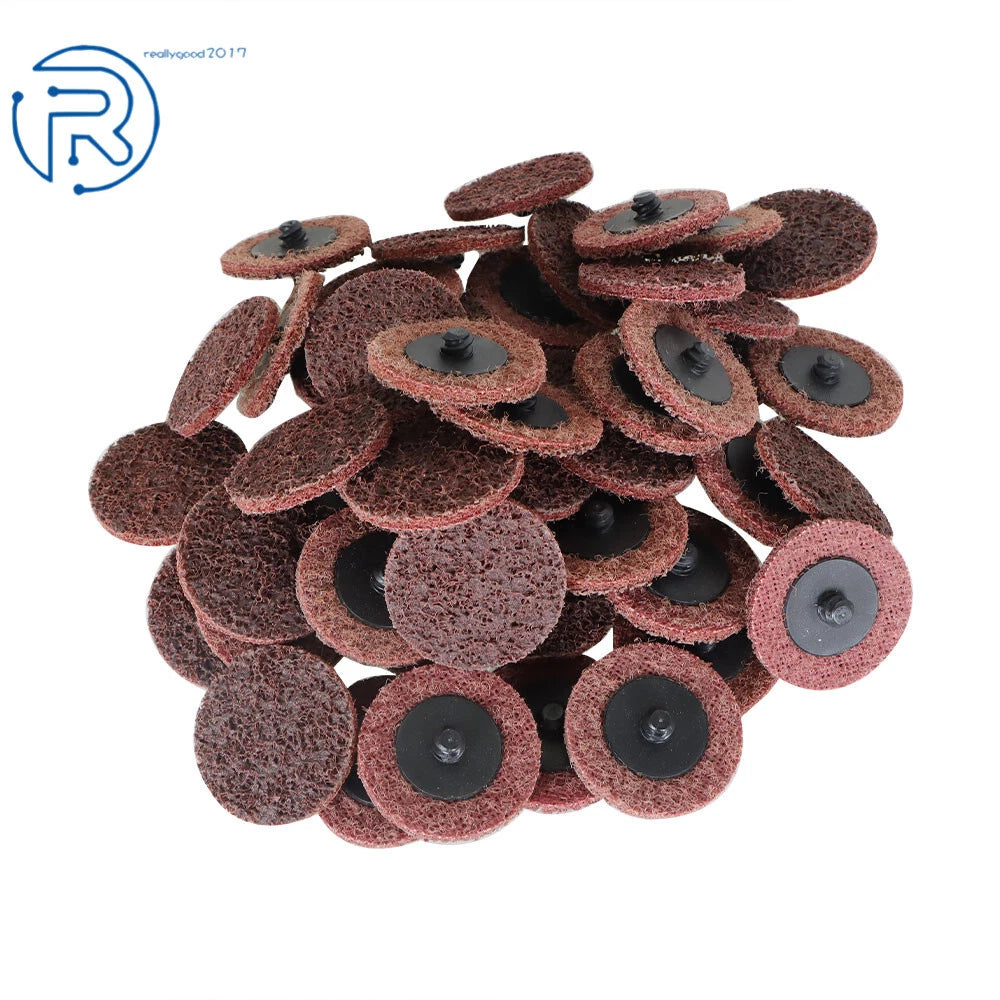 50Pcs 2Inch Surface Conditioning Discs Roll Lock Grinder Sanding Pads