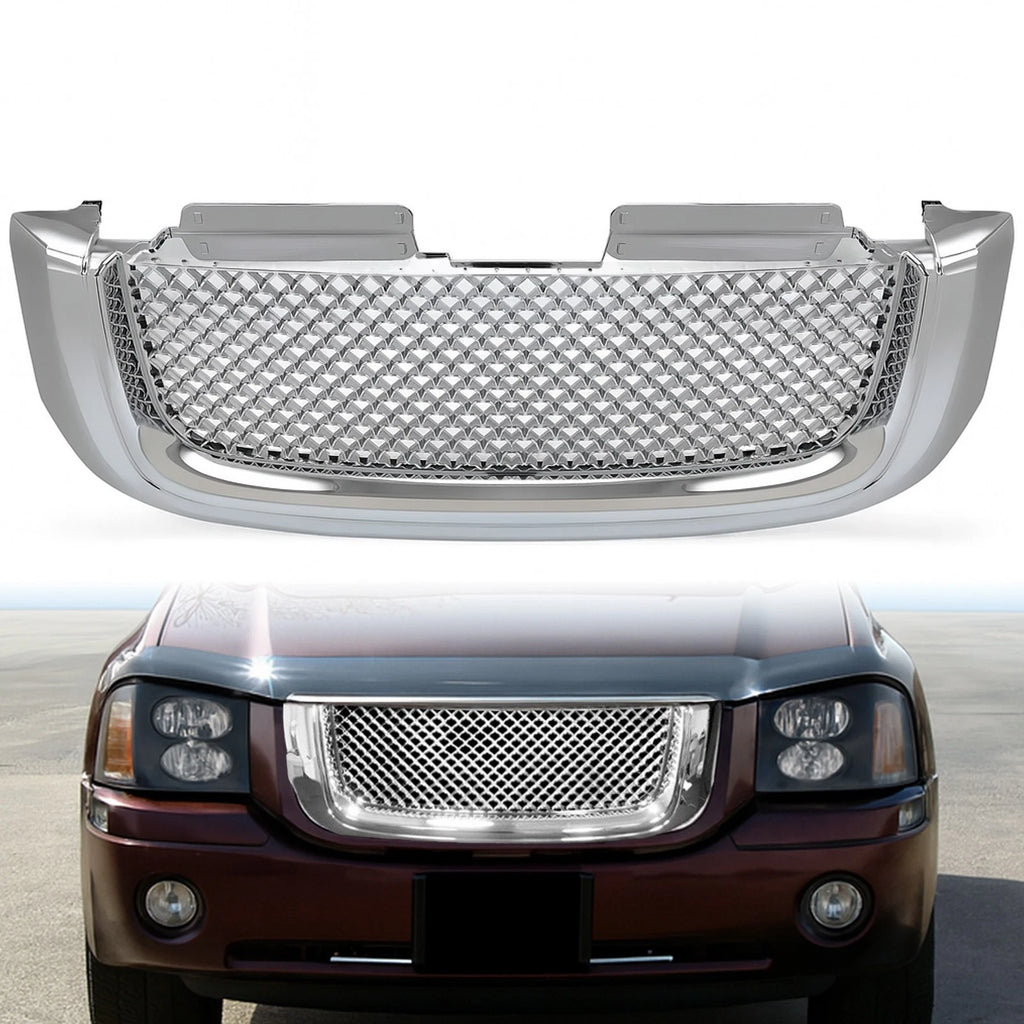 Chrome Luxury Mesh Front Upper Hood Bumper Grille for GMC Envoy (2002–2008)