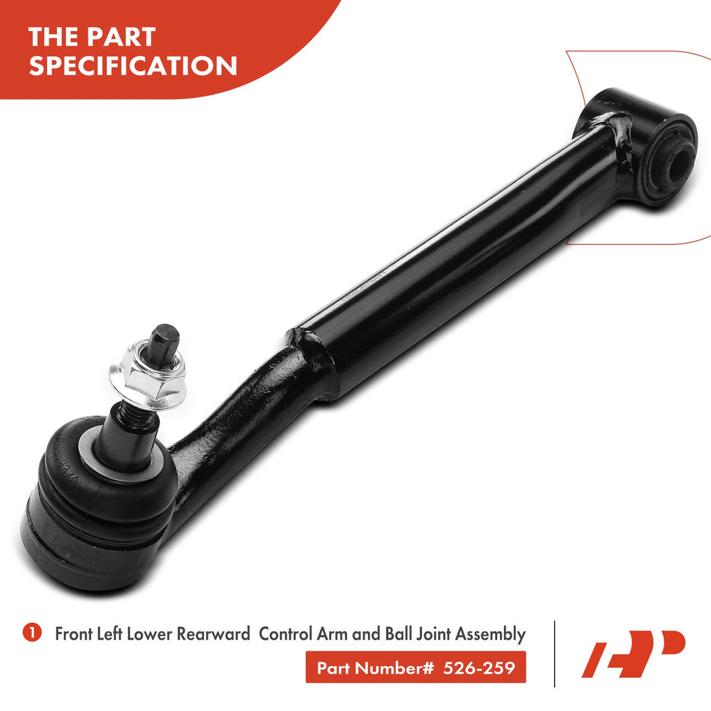 2X Front Lower Rearward Control Arm with Ball Joint for Ford