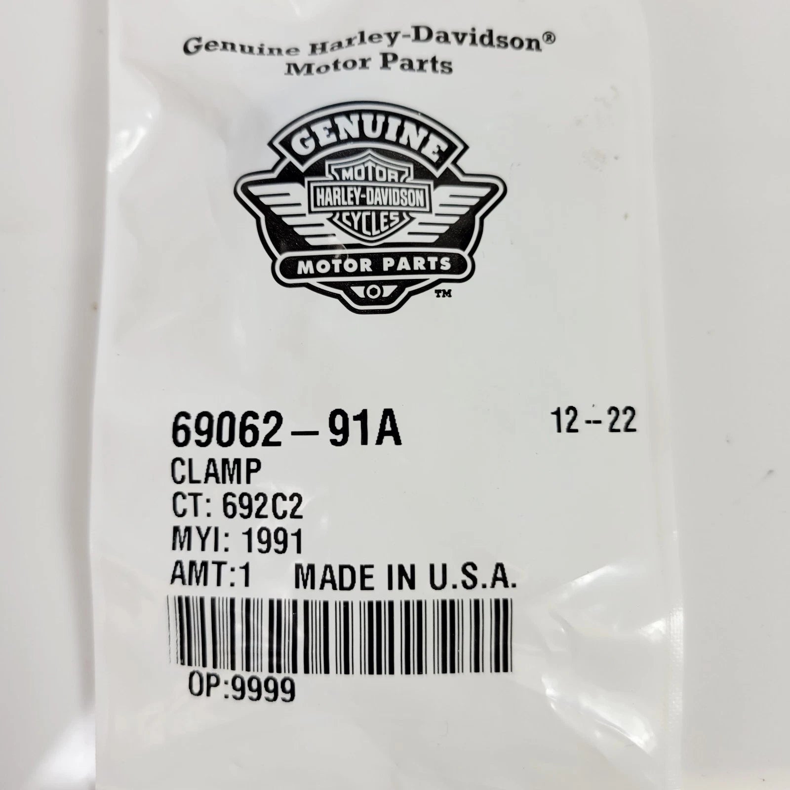Clamp for Harley-Davidson (OEM 69062-91A)