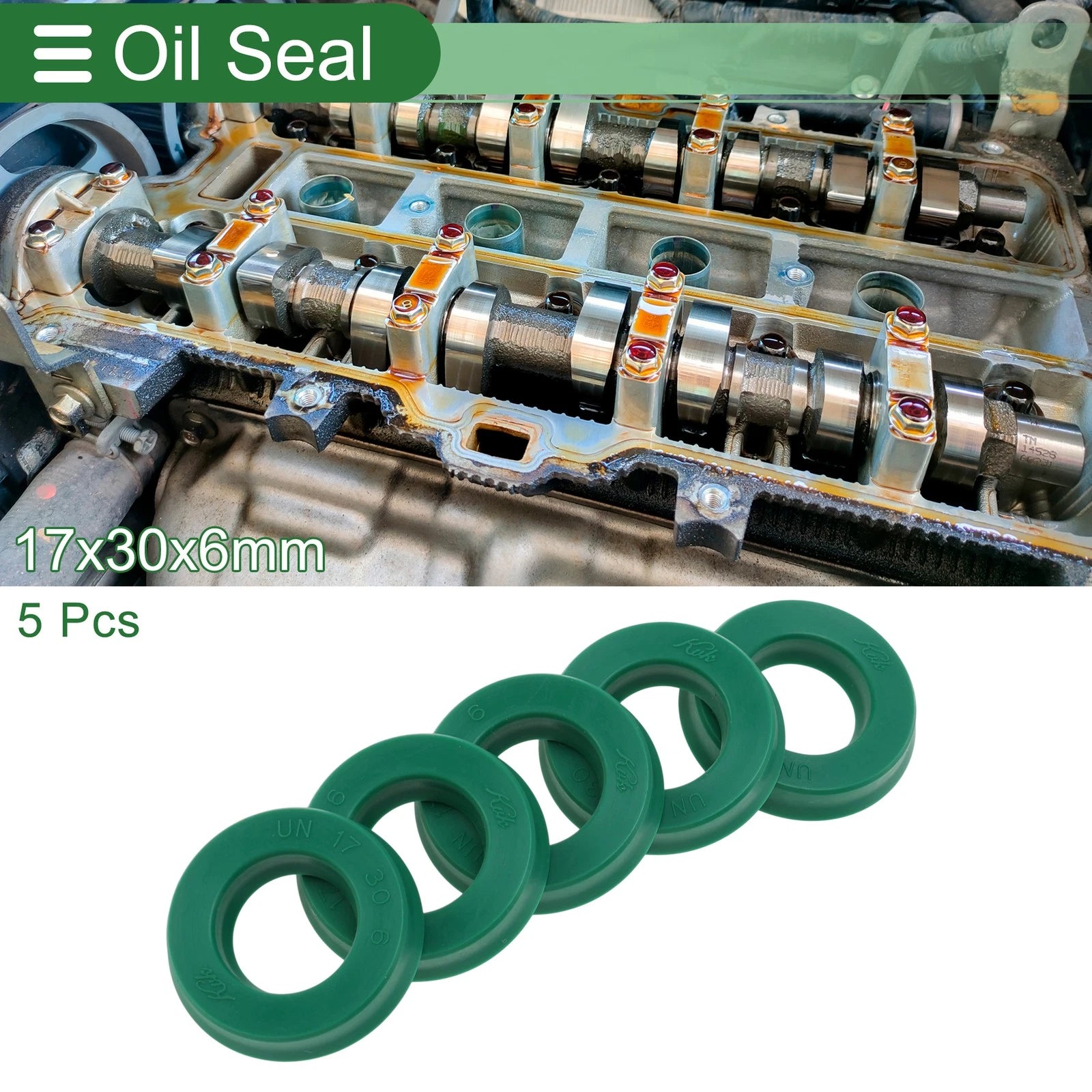 Set of 5 Oil Seal Ring 17x30x6mm for Rotary Shaft (High Pressure)