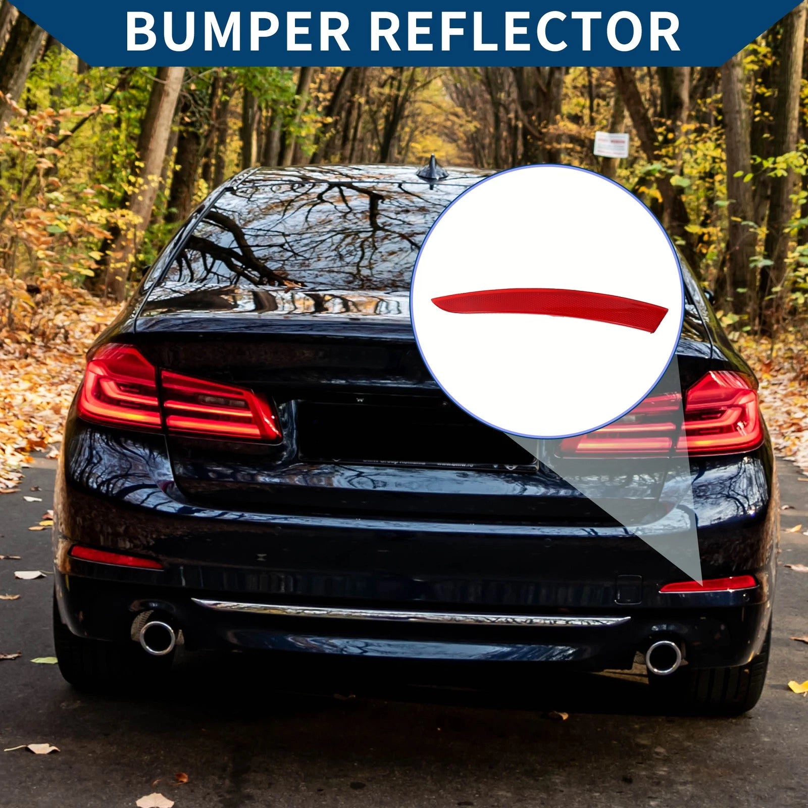 Bumper Reflector No. 63147318558 for BMW 535i GT (2014–2017) Red Right