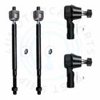 Set of 4 Inner Outer Tie Rods for Honda Passport Isuzu Rodeo Sport (1998–2003)
