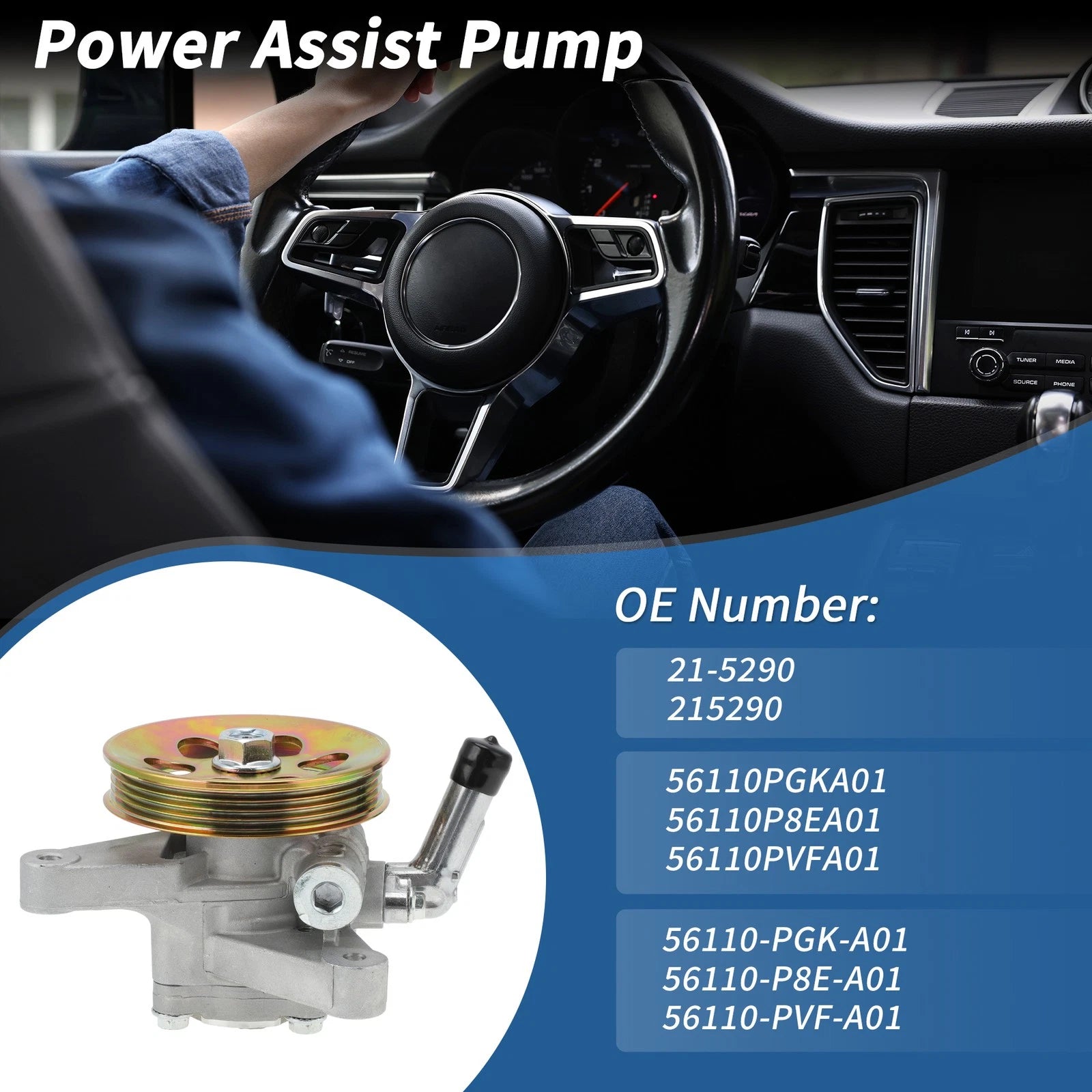 Power Steering Pump w/ Pulley for Honda Pilot (2003–2004) No.56110-PGK-A01