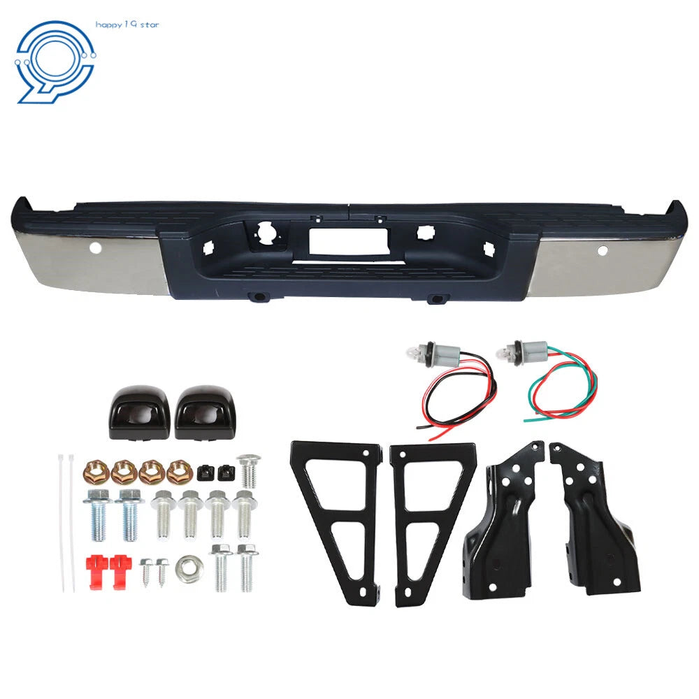 Complete Steel Chrome Bumper for Chevy Silverado GMC Sierra 1500 (2007–2013)