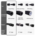 2X AN6 45 Degree Swivel Hose End Fitting Adapter for Universal