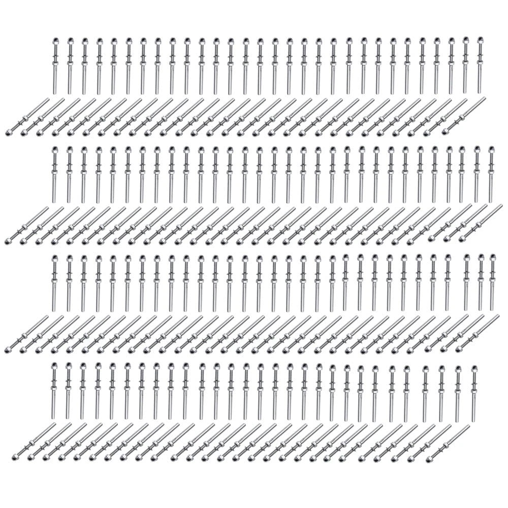 Set of 200 Swage Threaded Tensioner End Fittings for Cable Wire Rope Railing