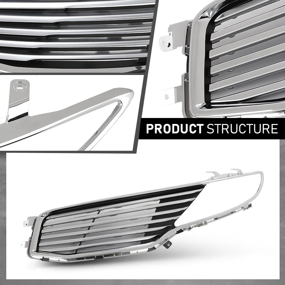 Set of 2 Front Upper Grilles for Lincoln MKZ (2013–2016)