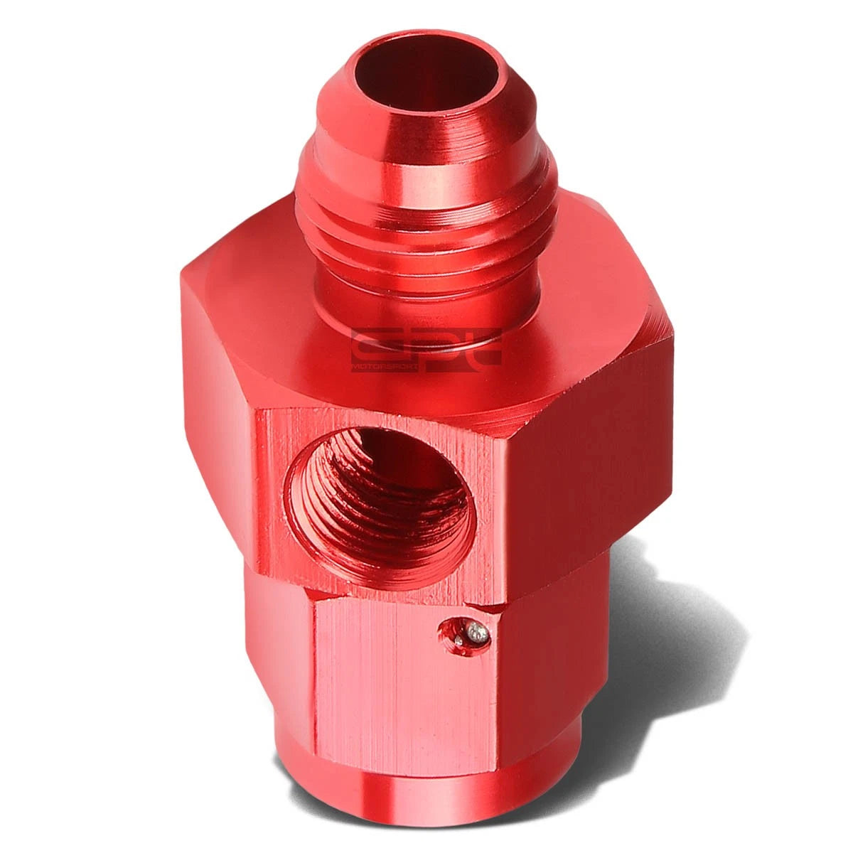 6AN Male-Female Union Fitting Adapter for 1/8" NPT Port (Red Aluminum Anodized)
