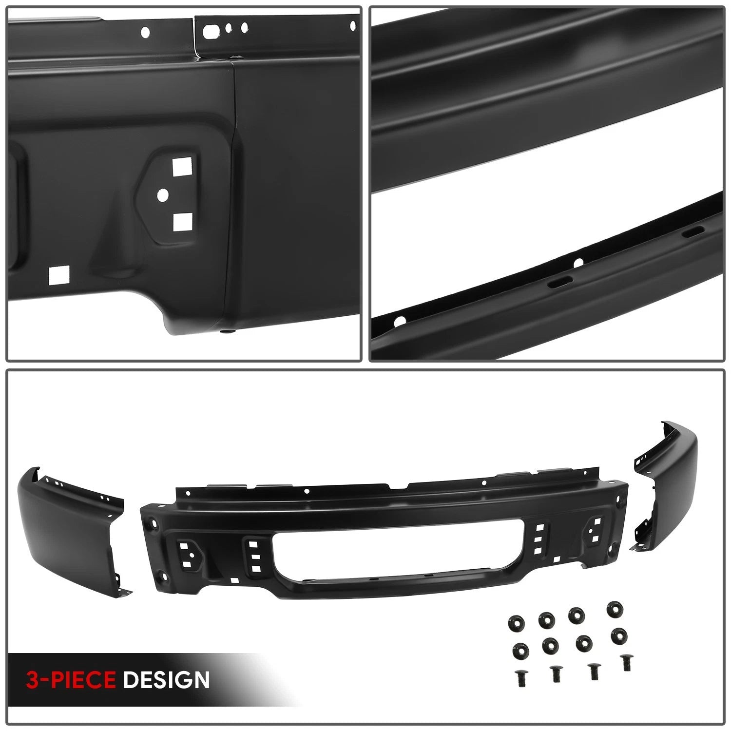 Front Bumper Face Bar for Ford F-150 (2009–2014) Matte Black w/o Fog Light Cutouts