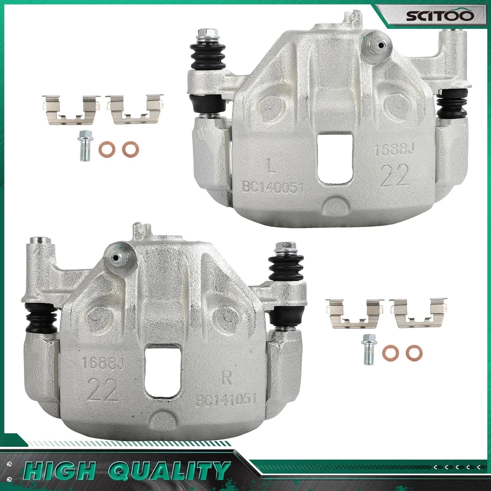 Front Brake Calipers w/ Bracket for Hyundai Scoupe (1993–1995)