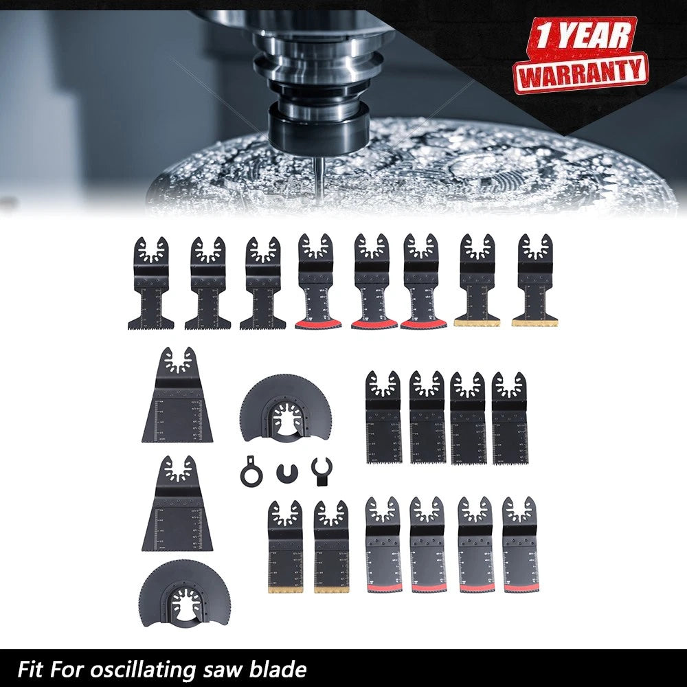 25PCS Titanium Oscillating Tool Blades for Universal Use