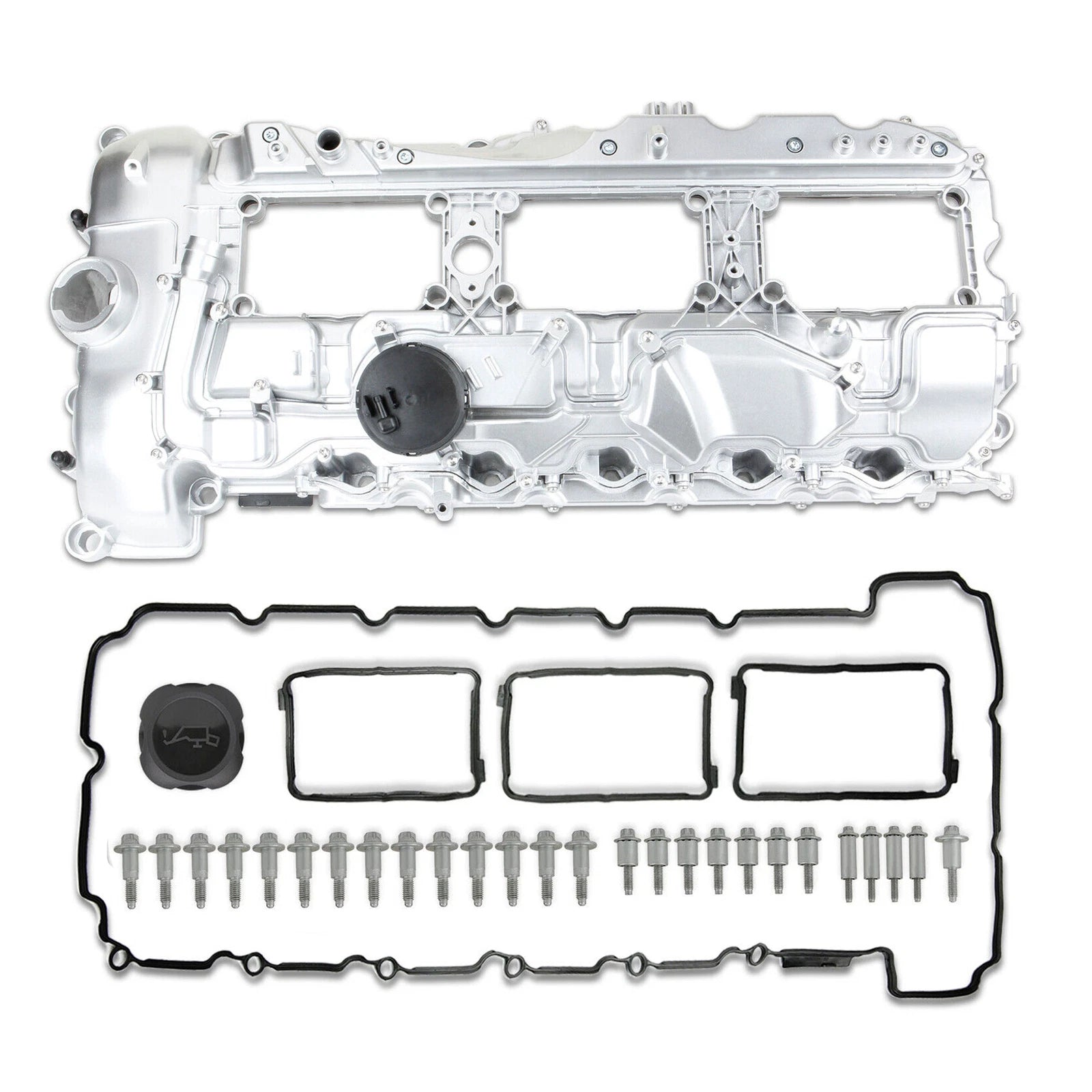 Aluminum Valve Cover with Gasket for BMW 135i 335i 535i 640i 740i X3 X5 (2006–2019)
