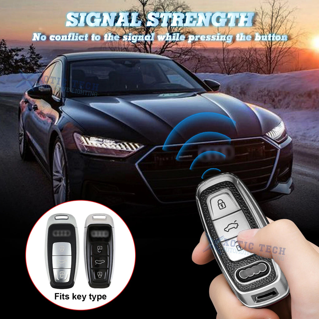 TPU Remote Fob Cover for Audi A3 A6L A7 e-Tron (Silver Green) (2010-2024)