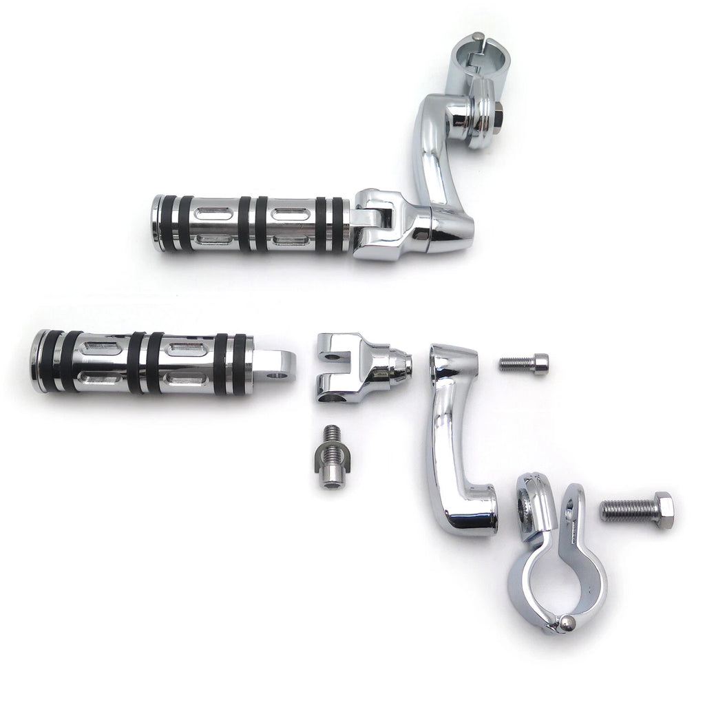 Chrome Edge Motorcycle Foot Pegs for Harley Touring Sportster Dyna