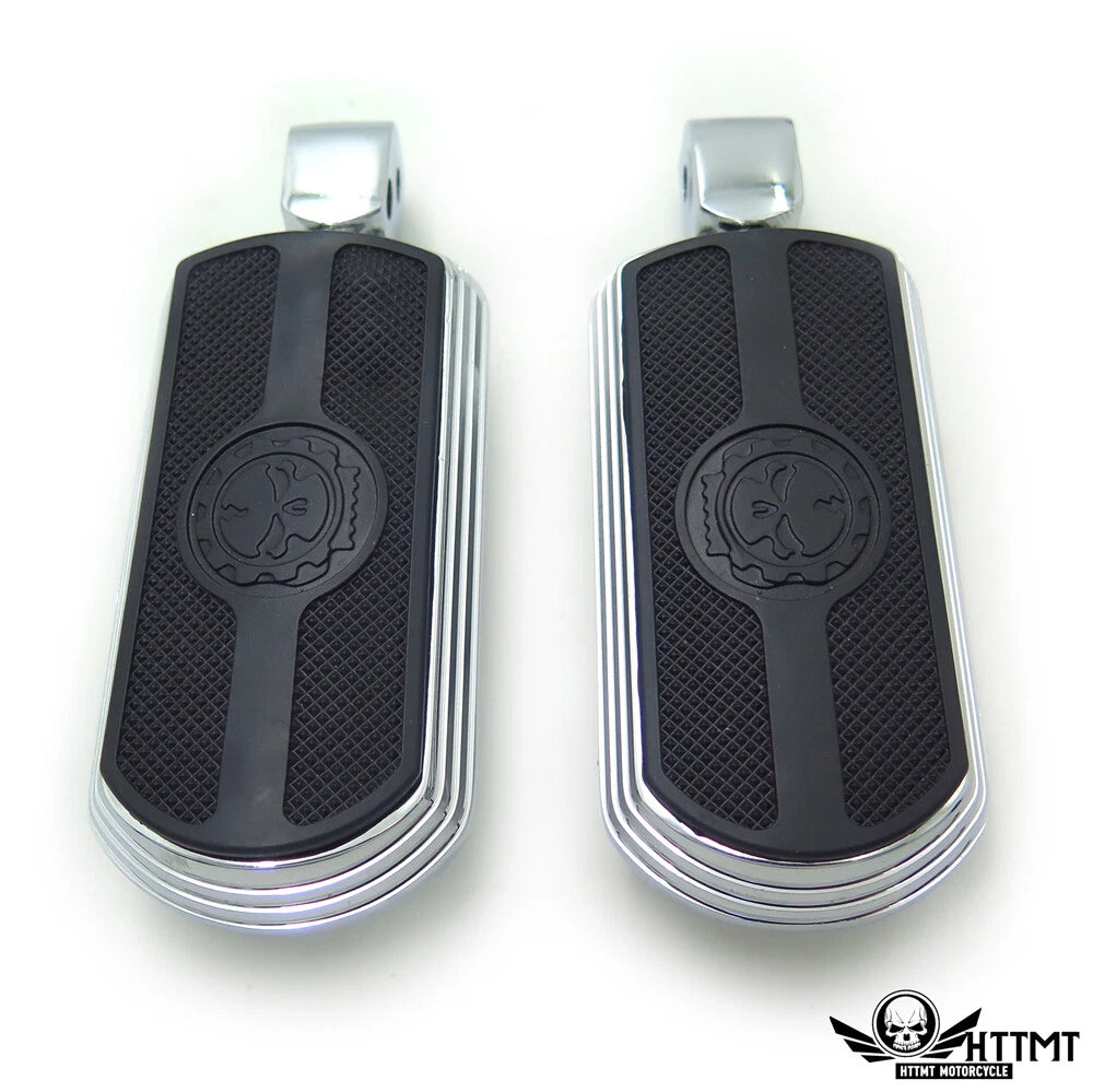Chrome Skull Rubber Footpeg for Yamaha V-Star 1000 650 Royal Star V-Max Virago