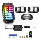 LED Rock Lights Kit for Jeep ATV UTV SUV (12V RGB Remote APP Control)