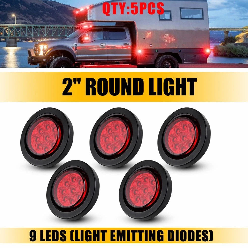 2" Round 9LED Trailer Side Marker Light for Truck (5-25X)