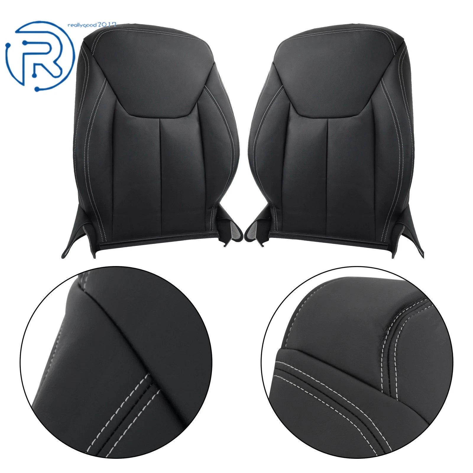 Set of 2 Leather Seat Covers for Jeep Wrangler (2013–2017) Black
