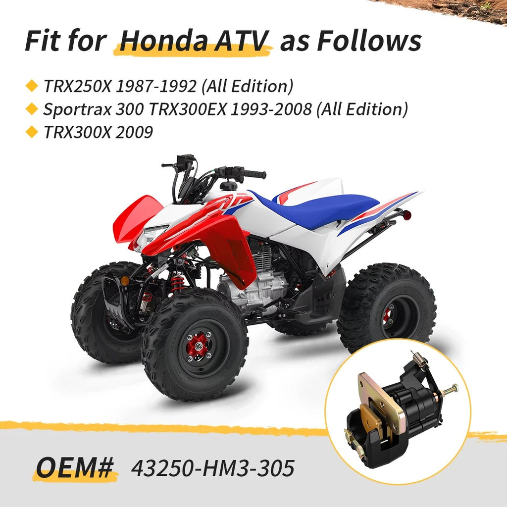 Rear Brake Caliper & Pads for Honda FourTrax 250 TRX250X (1987–1992)