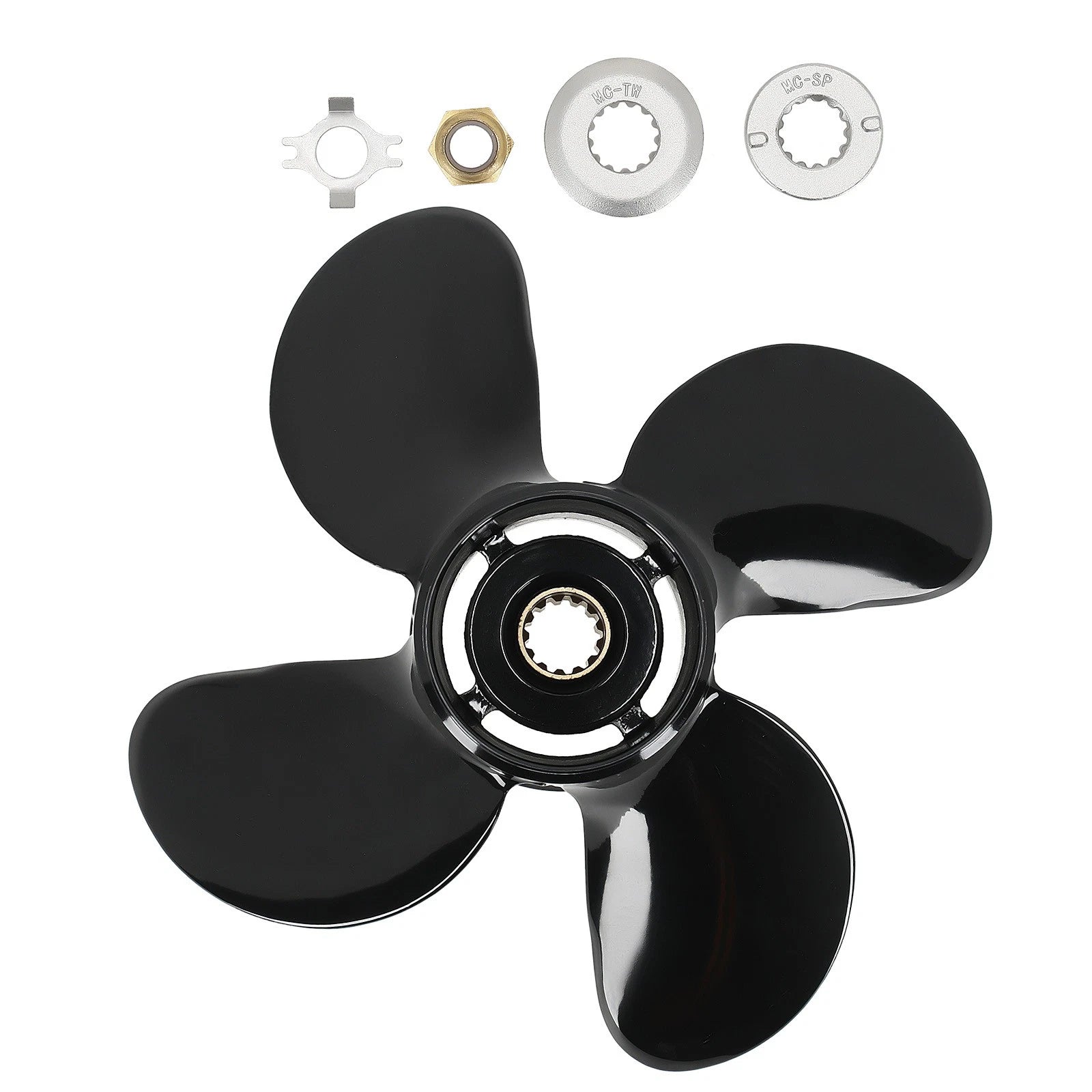 13" 4 Blade Aluminum Propeller for Mercury 50-75HP (2 Stroke) 48-8M8026630