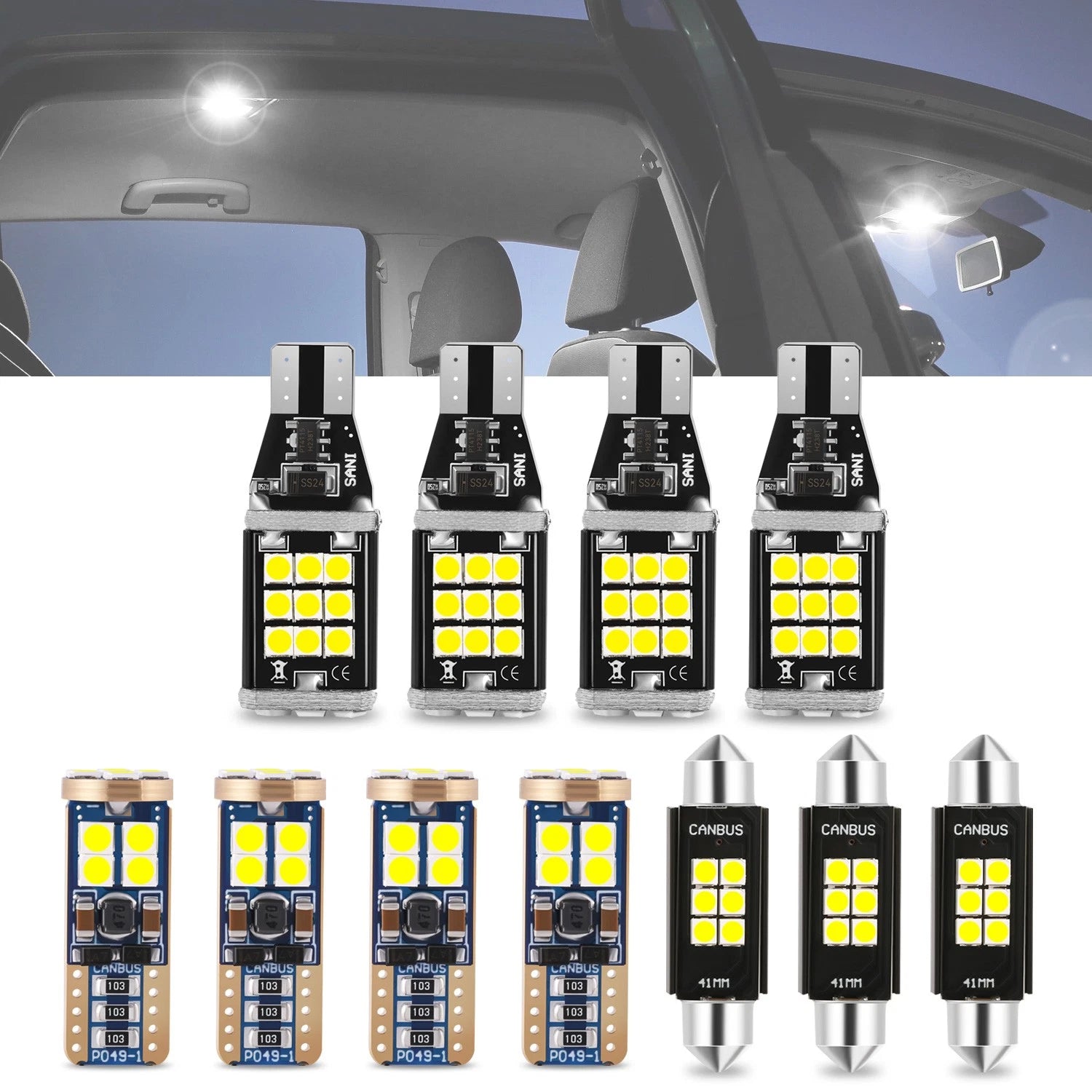 Set of 11 LED Dome Light Bulbs for Ford F-250-550 Super Duty (2011–2016)