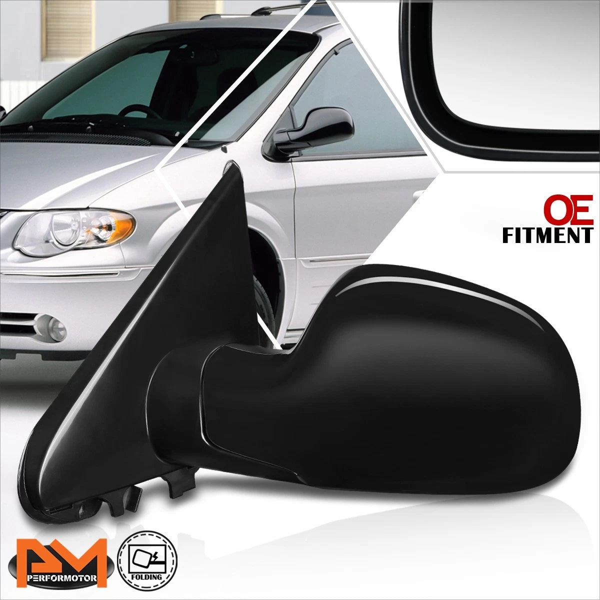 OE Style Manual Side Rear View Door Mirror Left for Caravan/Grand Voyager (1996–2000)