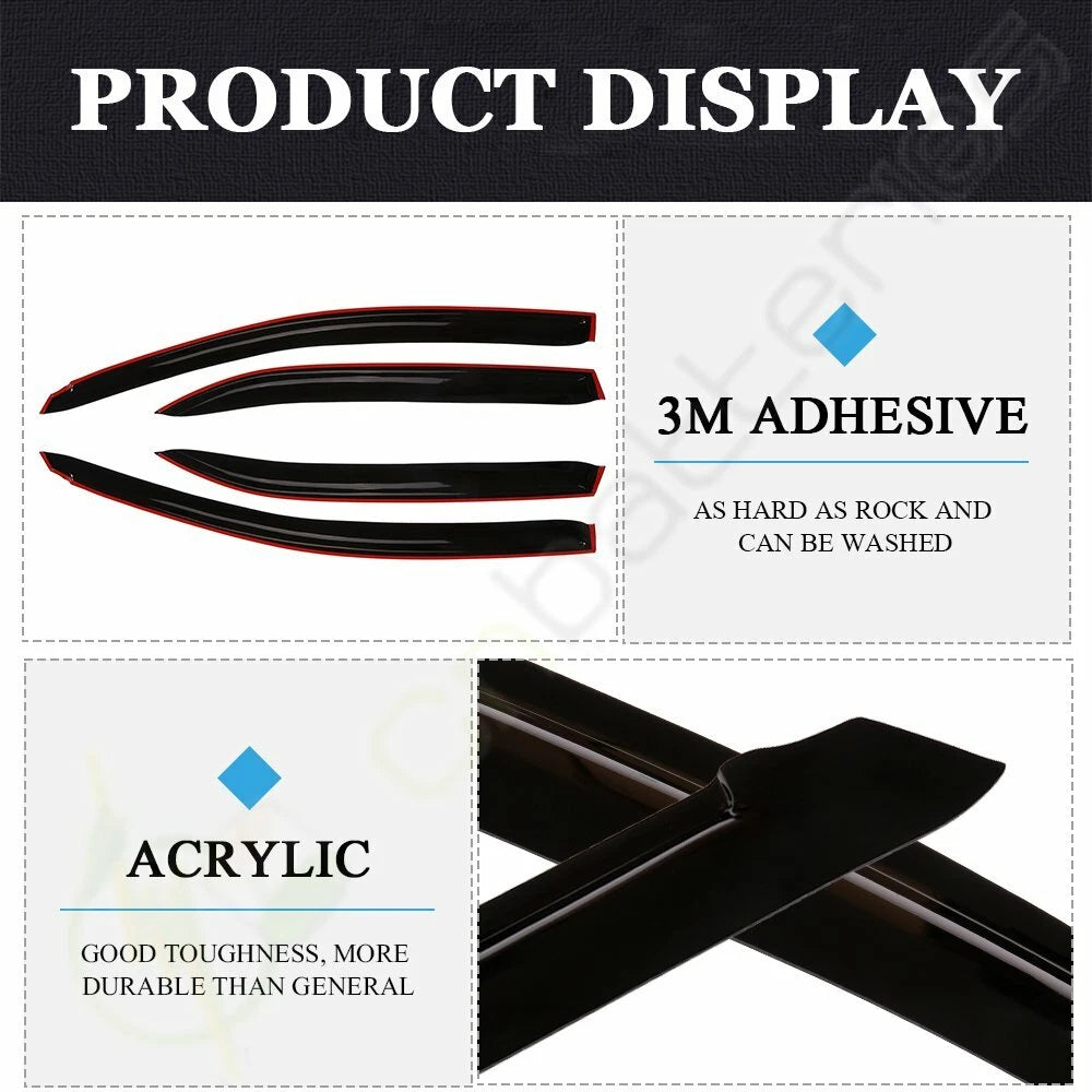 Window Visor Rain Vent Shade Guard Deflector for Toyota Corolla (2009–2013)