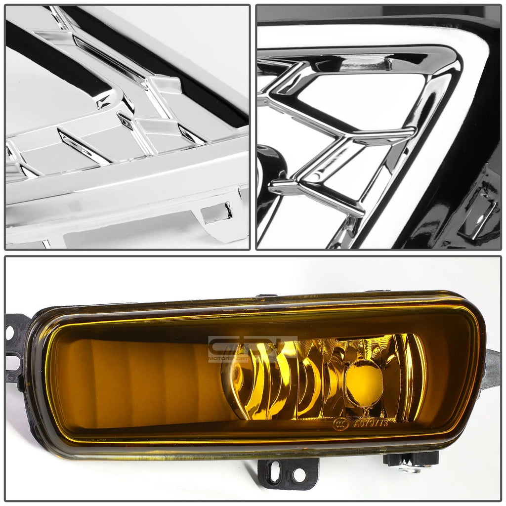Chrome Bezel LED DRL Turn Signal Fog Light Lamps for Ford Focus (2015–2018)