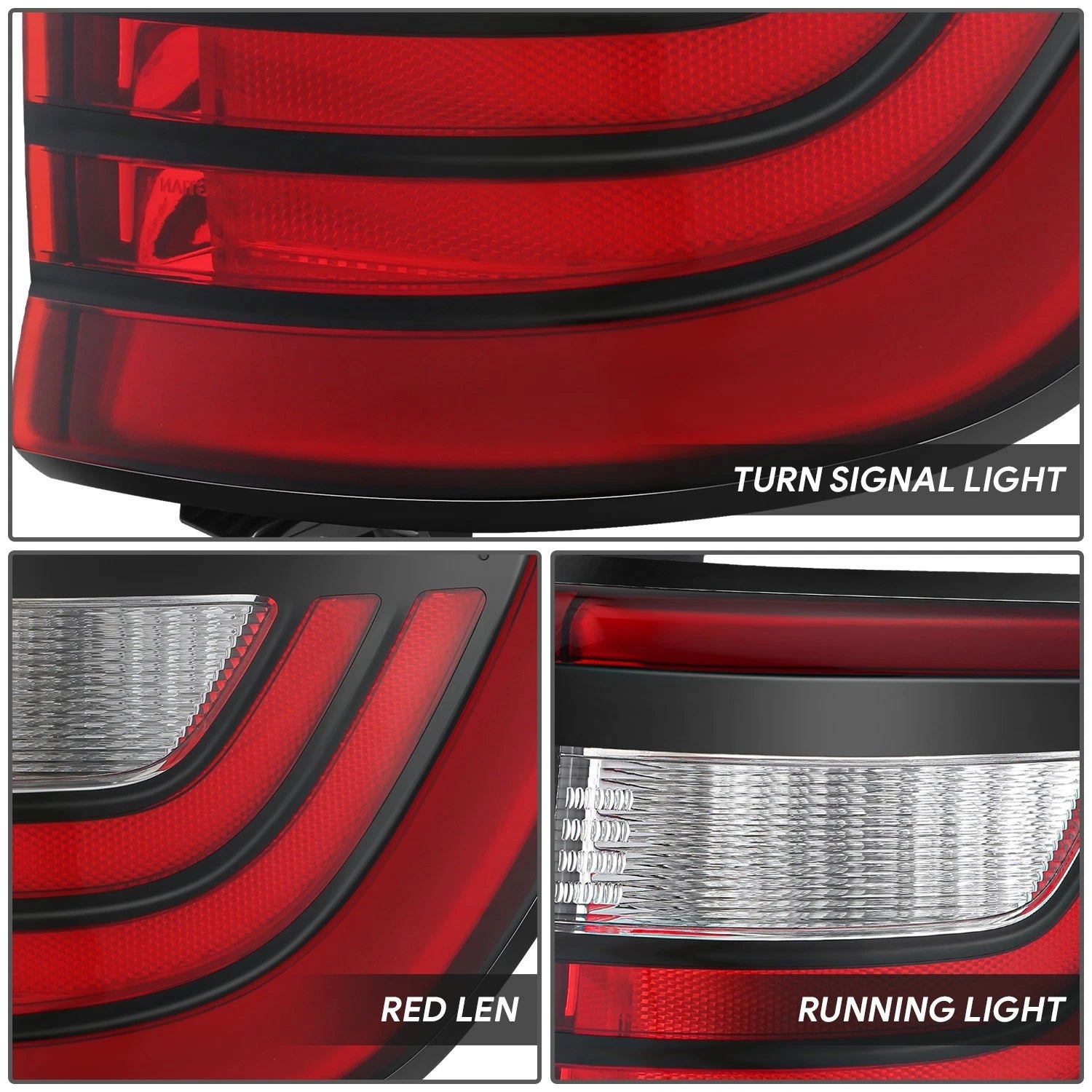 Chrome Red LED Tail Light Assembly for Dodge Durango (2014–2022)