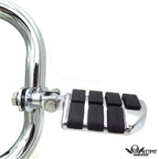 Chrome Waffle Foot Peg Clamp Kit for Harley Sportster Touring (1", 1.25")