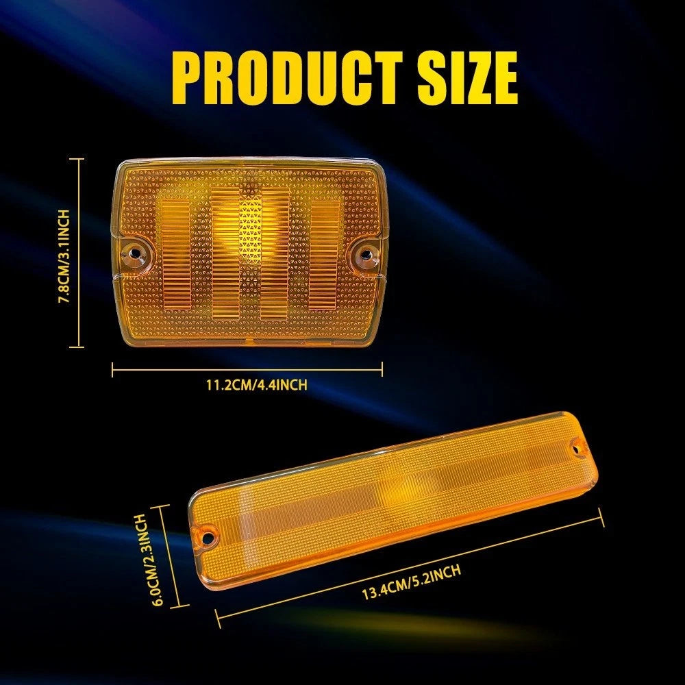 AUXITO Front Bumper Fender Side Marker Light Cover for Jeep Wrangler YJ (1987–1995)