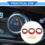 AC Media Volume Tune Switch Knob Cover Ring for Dodge Durango (2021-2023) 3 x Pcs
