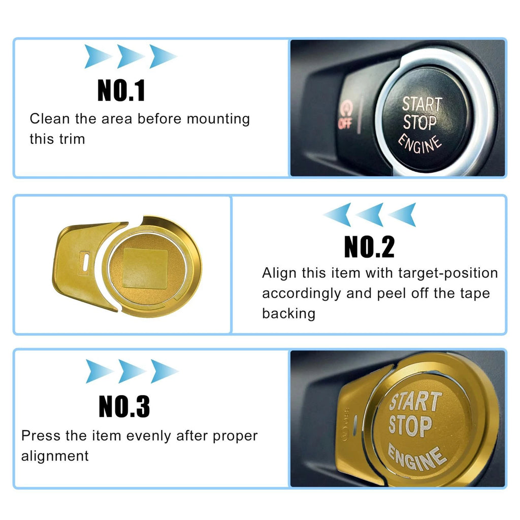 Start Stop Button Cover Sticker Kit for BMW 2 3 4 5 6 X1 X2 X3 X4 (2014–2020)