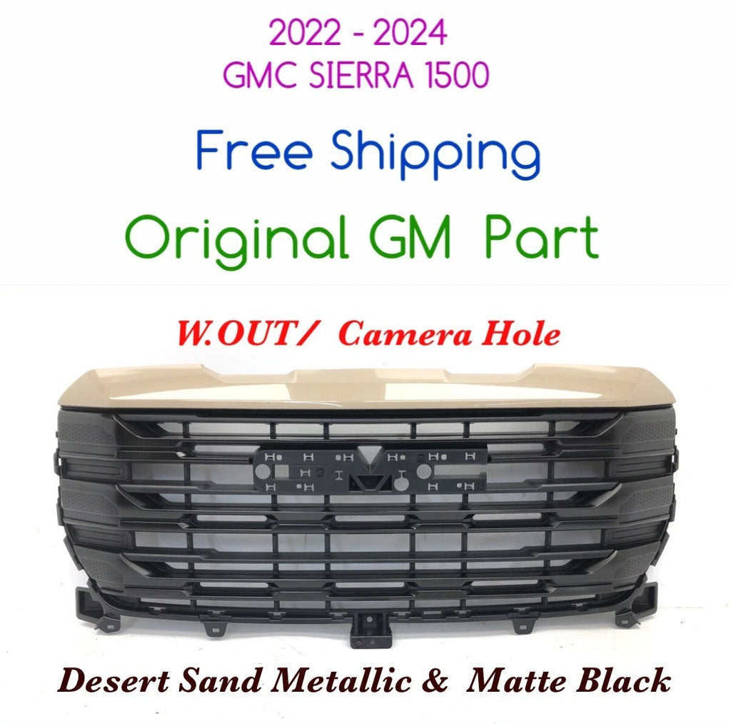 OEM Front Upper Bumper Grille for GMC Sierra 1500 (2022–2024) Desert Sand MET #36