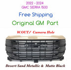 OEM Front Upper Bumper Grille for GMC Sierra 1500 (2022–2024) Desert Sand MET #36