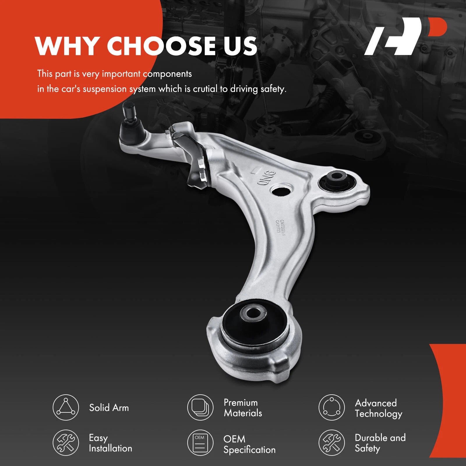 Front Right Lower Control Arm with Ball Joint for Nissan Maxima (2009-2014)