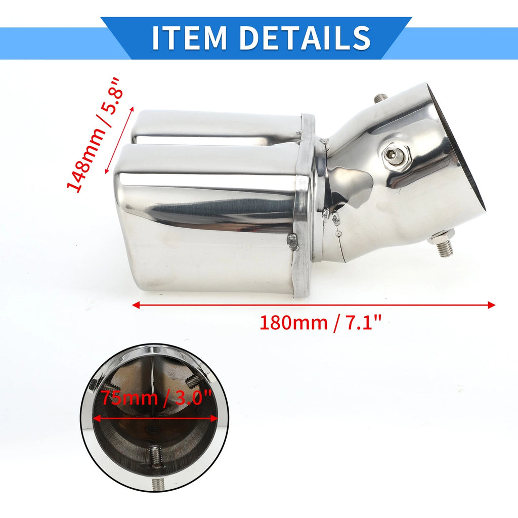 Dual Exhaust Tip for Toyota Prado GDJ/TRJ150 (2018–2023) - Silver Tone