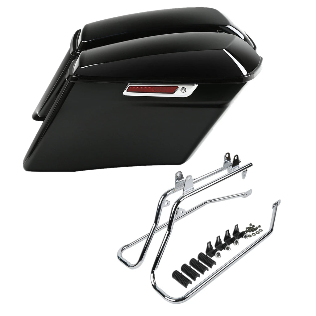 4" Stretched Hard Saddlebags & Brackets for Harley Heritage Softail (1984–2017)