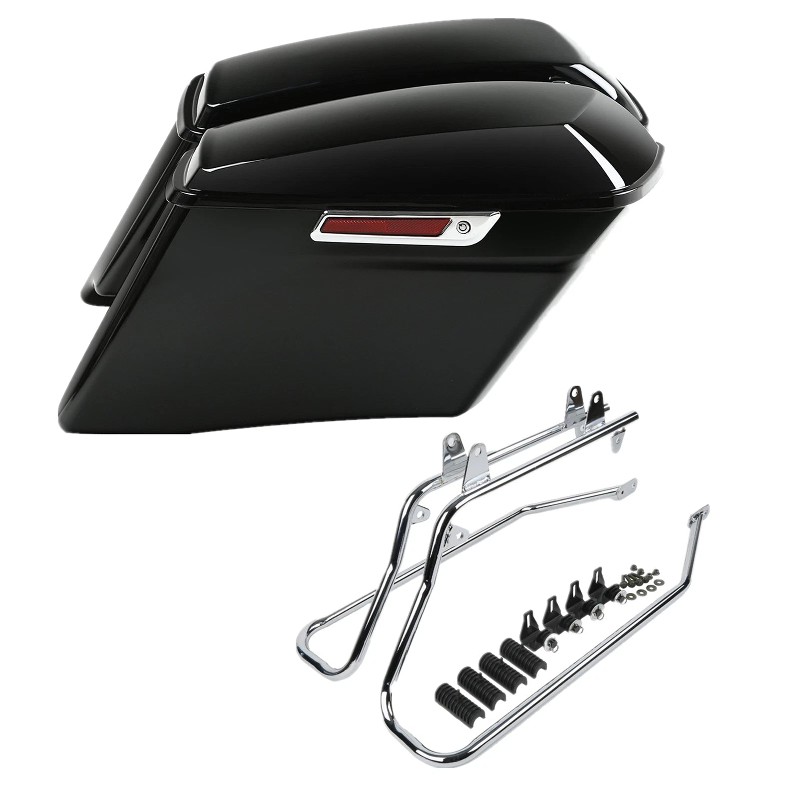 4" Stretched Hard Saddlebags & Brackets for Harley Heritage Softail (1984–2017)