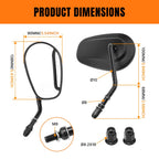 Teardrop Rearview Mirrors for Harley Street Electra Road Glide (8mm)