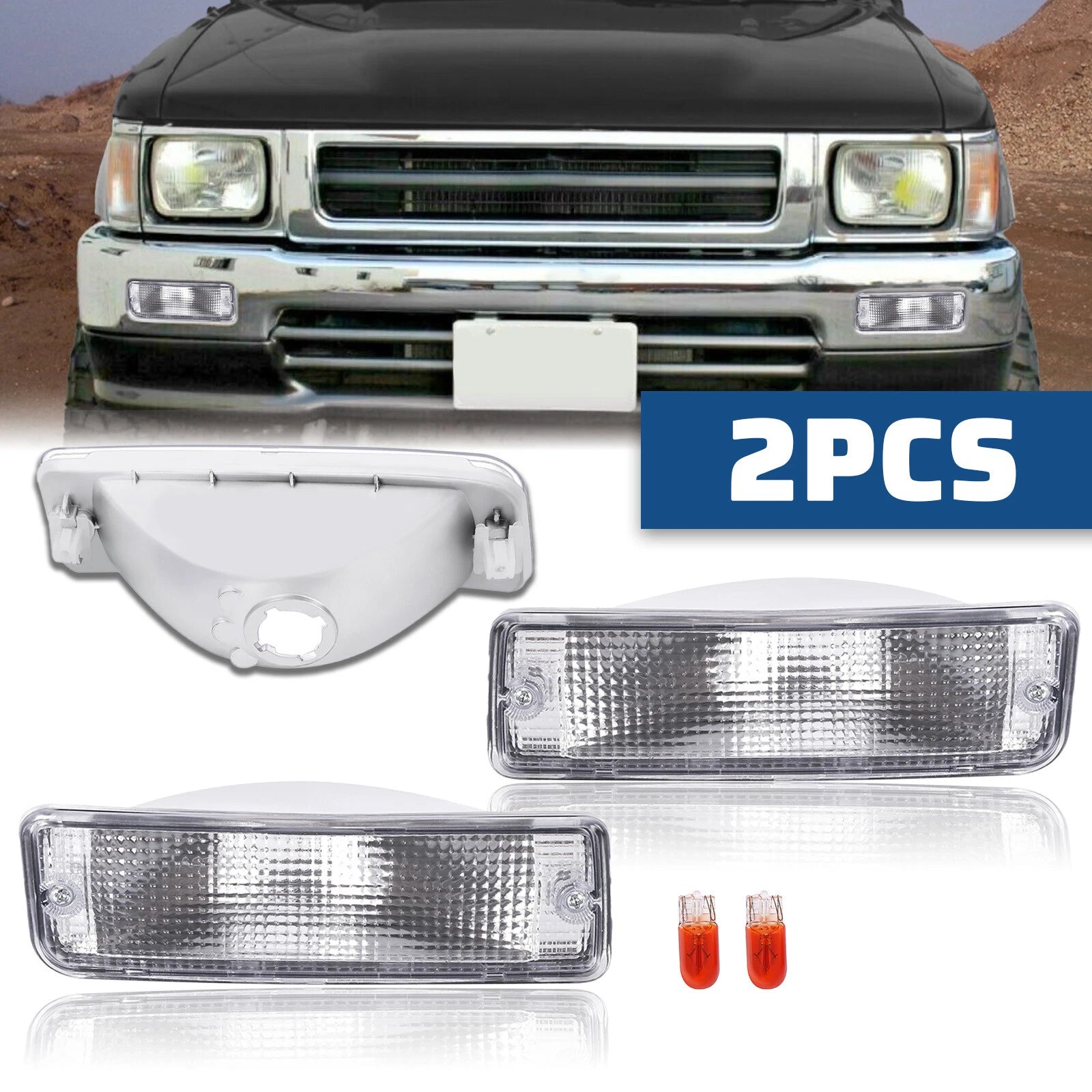 Clear Park Signal Bumper Lights for Toyota Pick-Up Truck 2WD (1992–1995)