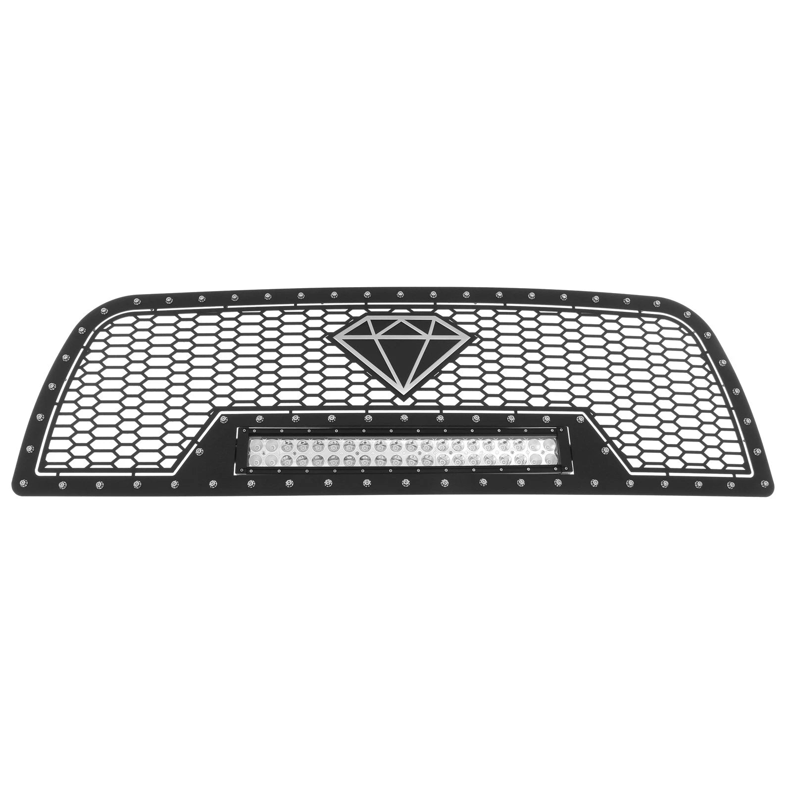 Upper Black Mesh Grille with LED for Dodge Ram 2500/3500 (2013-2018)
