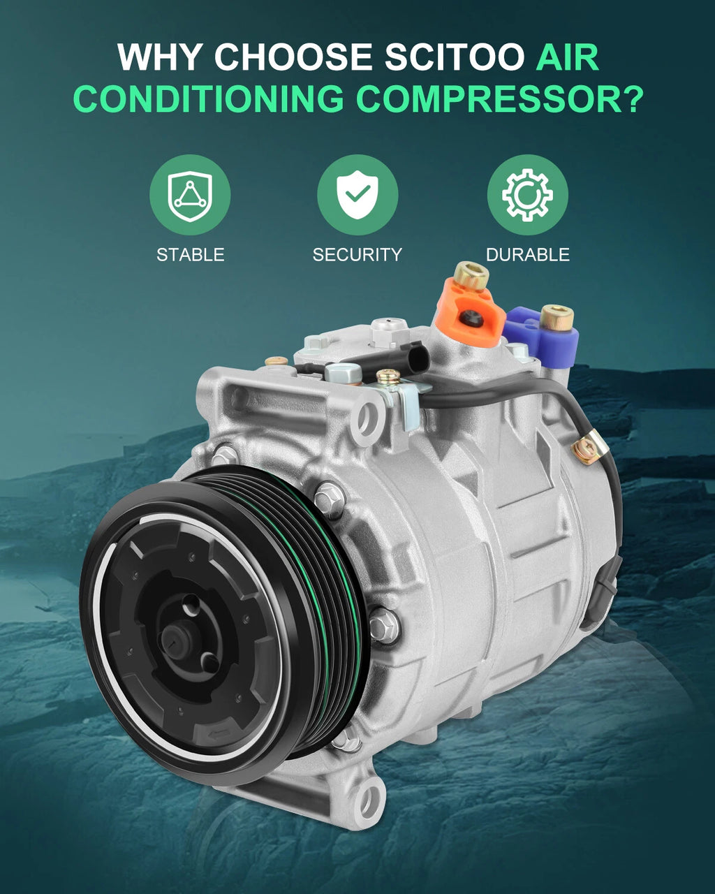 A/C Compressor with Clutch for Freightliner Sprinter 2500 3500 (2010–2018)