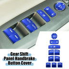 10 x Car Master Window Switch Button Covers for Honda Accord (2018-2022) Blue