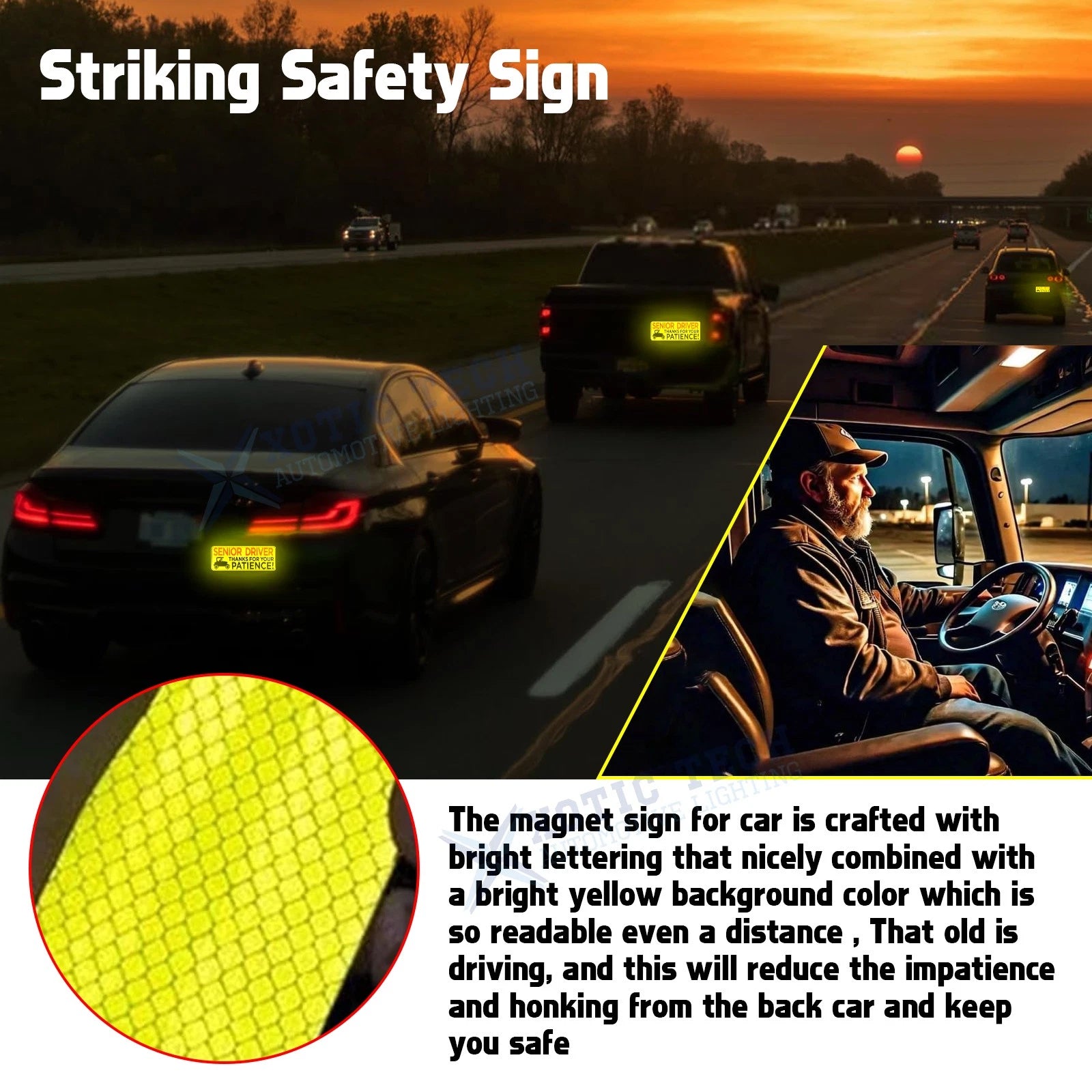 Senior Driver Reflective Car Magnet for Elderly Drivers (2020-2025)