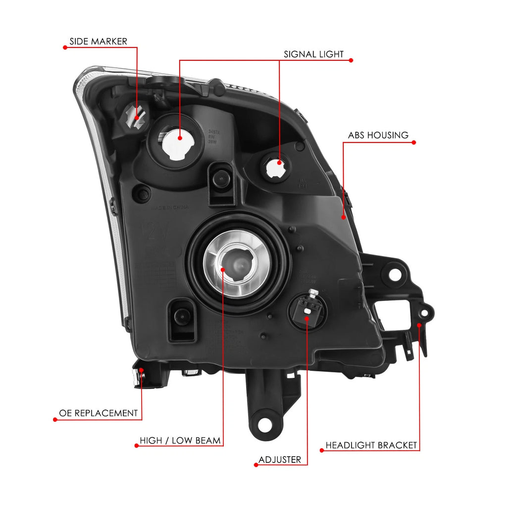 Left Driver Chrome Housing Headlight Lamp for Nissan Sentra (2007–2009)
