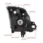 Left Driver Chrome Housing Headlight Lamp for Nissan Sentra (2007–2009)