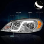 Headlight with LED DRL Chrome Housing for Chevy Impala (2006–2016)