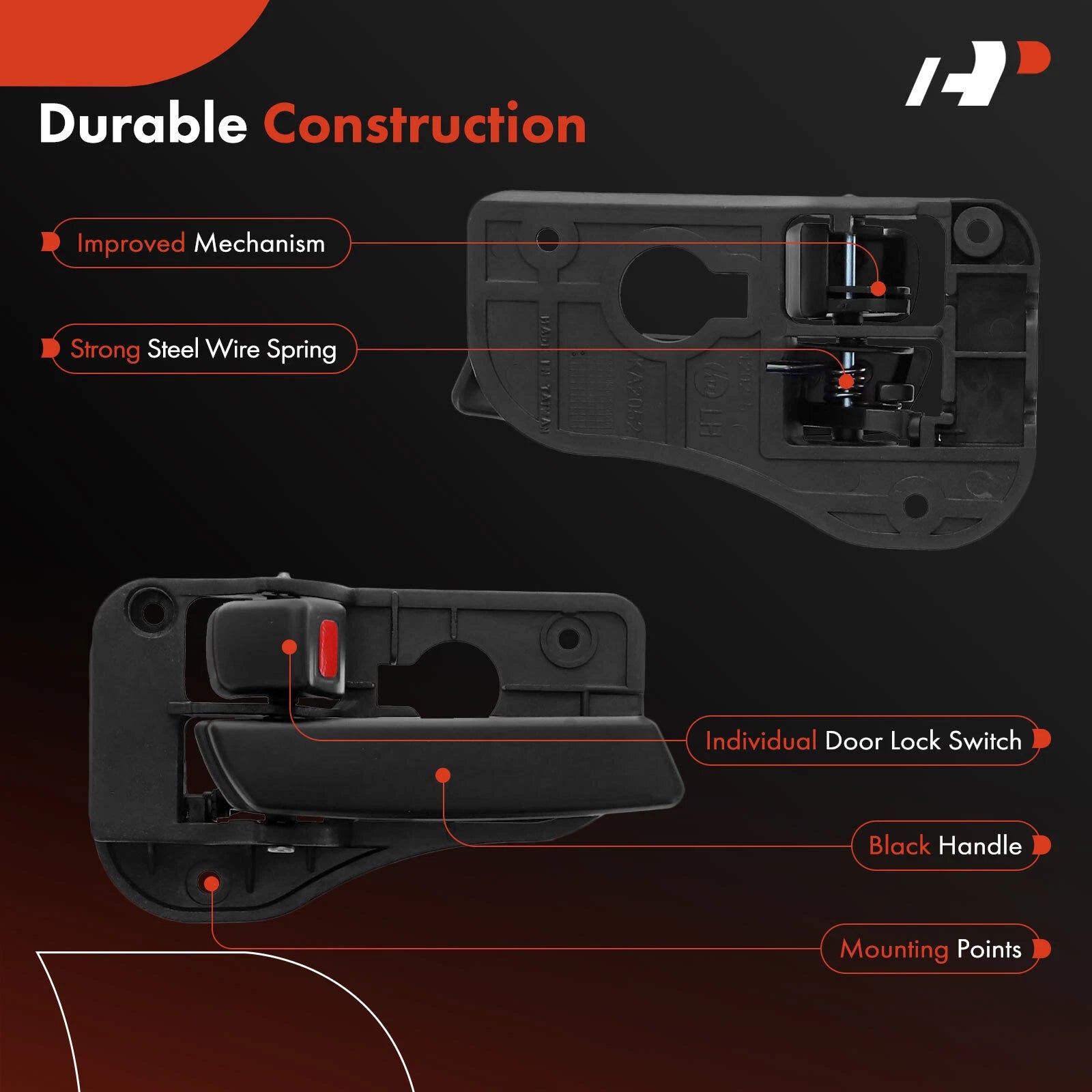 2X Front or Rear Interior Door Handle for Kia Rondo (2007-2012)